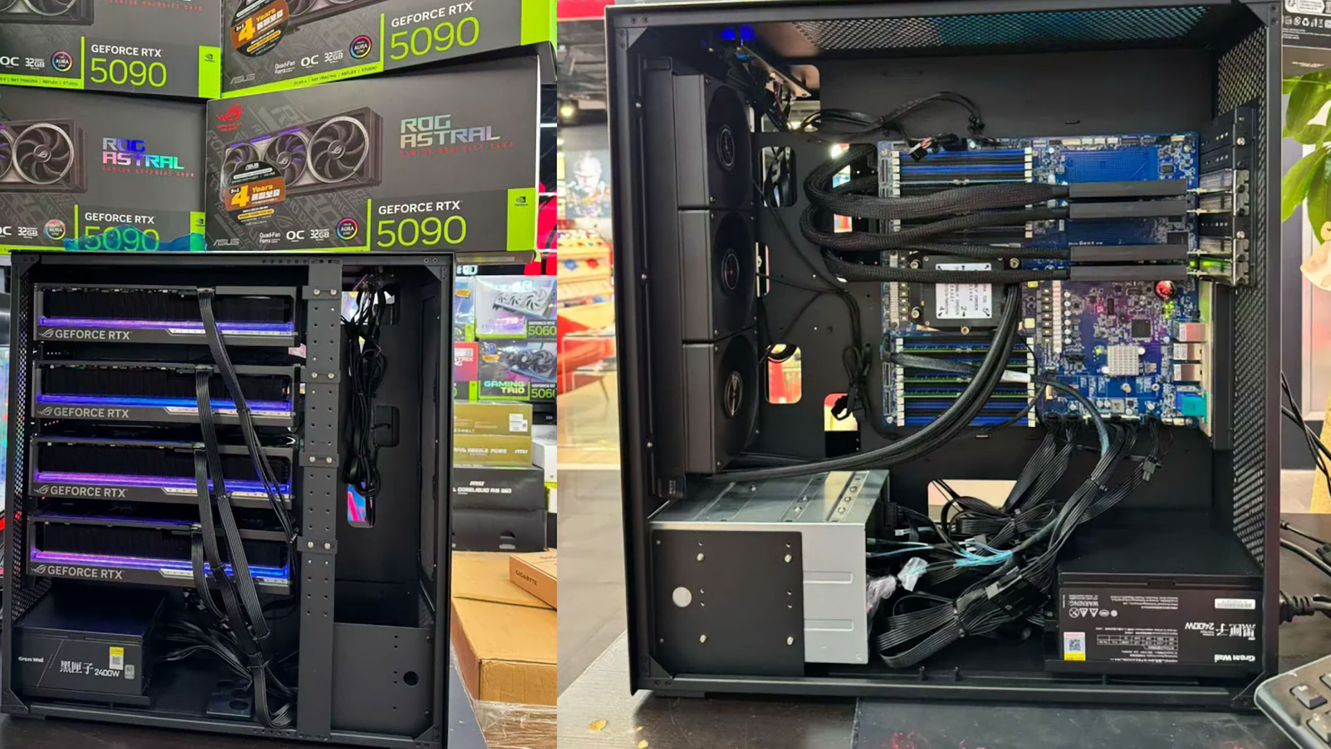سیستم هیولایی با چهار کارت RTX 5090 ساخته شد